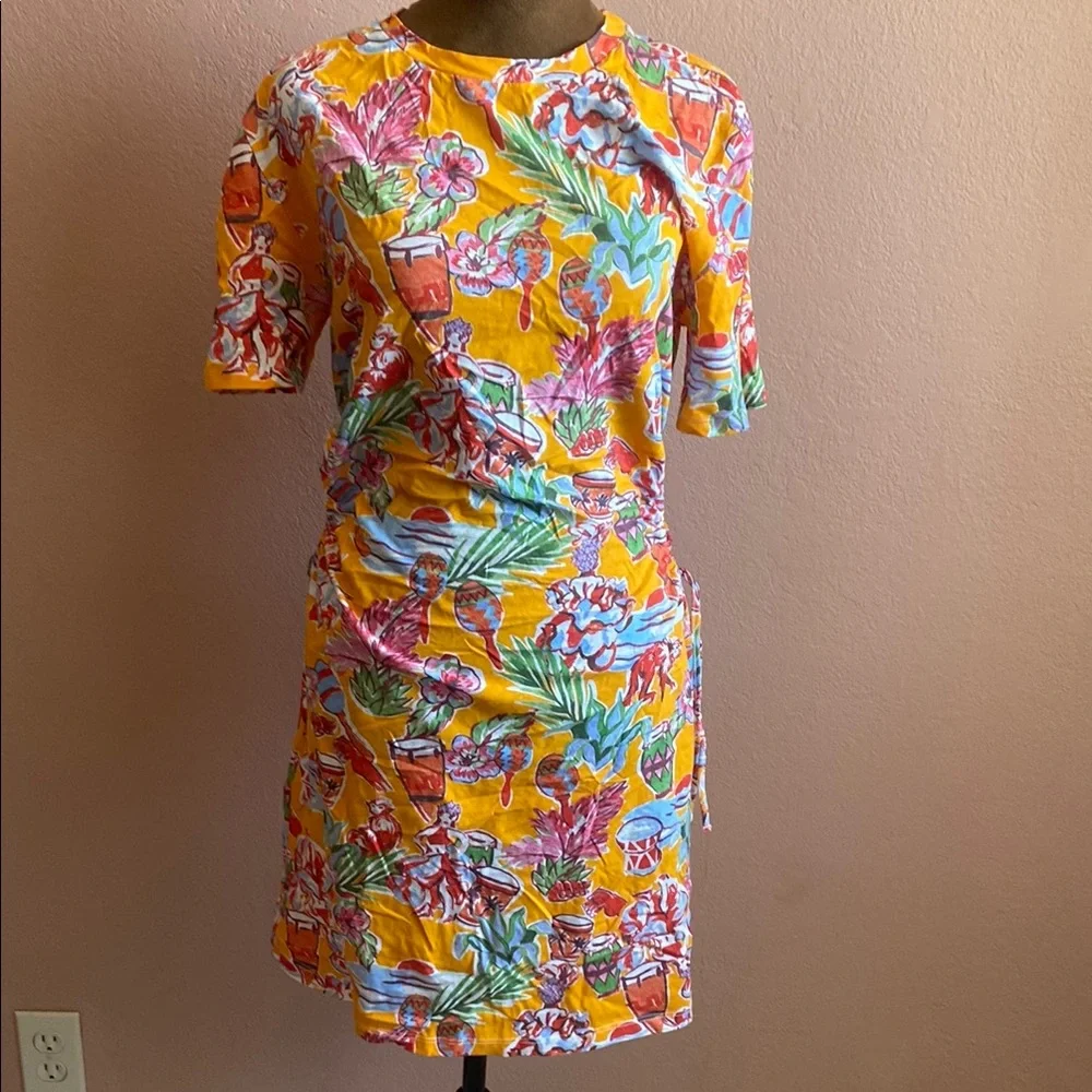 ZARA Vibrant Floral Print Dress - Picture 1 of 9